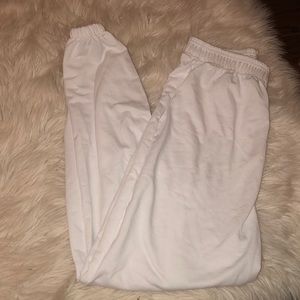 white sweat pants